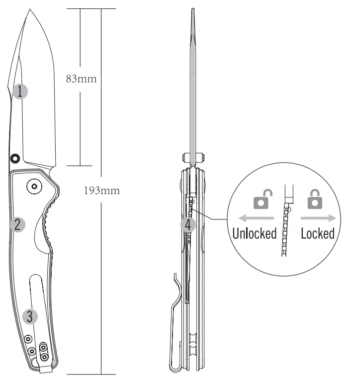 OLIGHT Beagle Handle Folding Knife - fig 2