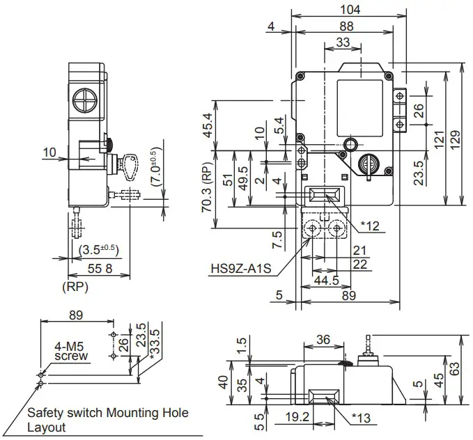 IDEC HS1L Series Spring Locking Interlock Switch - Figure 25
