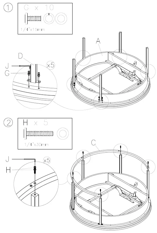 ASHLEY-T964-8 -Living-Room-Fridley-Nesting-Coffee-Table-FIG-2