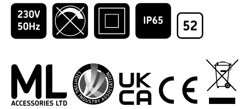 Knightsbridge BT14ACTEMS Adjustable Emergency LED Bulkhead - Icon