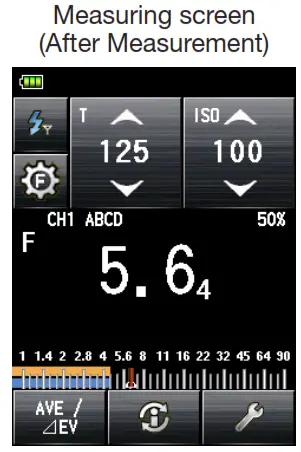 SEKONIC LiteMaster Pro 478DR-U-PX Light Meter for Phottix Strato II System - Measuring screen