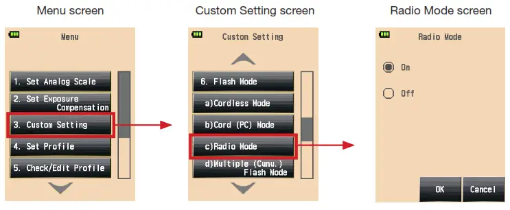 SEKONIC LiteMaster Pro 478DR-U-PX Light Meter for Phottix Strato II System - Setting Radio Flash Mode in Custom Setting