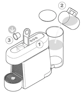 NESPRESSO Essenza Plus D Cherry Red -- machine on