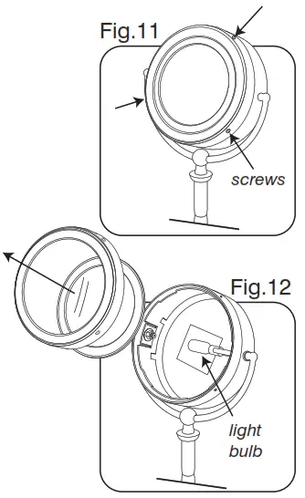 Homedics M-8101F illuminated beauty mirror spa REFLECTIVES - Fig.11