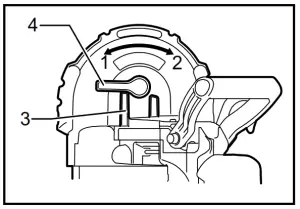 makita DPB180 Cordless Portable Band Saw - blade tightening