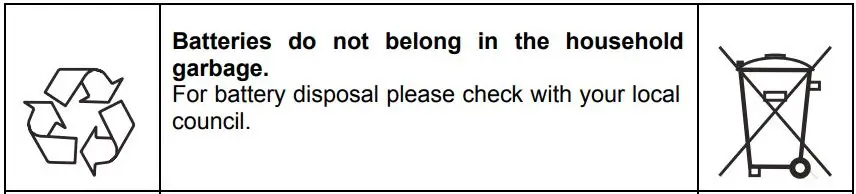 Westfalia 937373 Li-Ion Battery Rain Barrel Pump with Telescopic Suction Tube Instruction Manual - Recycle & Disposal icon