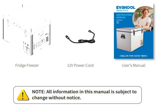 Evakool Koolmate - Included Items