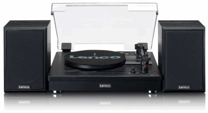 Lenco LS 101 Turntable with Bluetooth Reception Transmission and Wooden Speakers