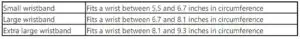 Wristband size