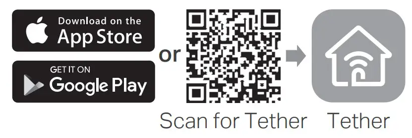 tp-link AX73 AX5400 Wi Fi 6 Router - Download the Tether app qr code