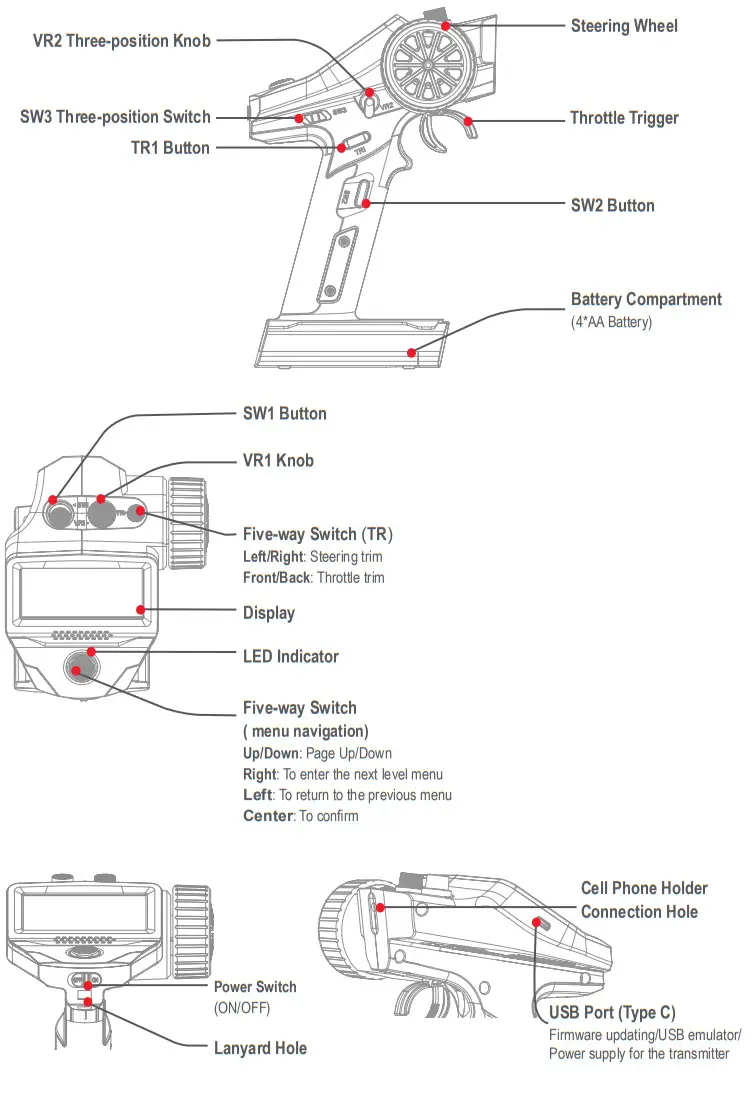 FLYSKY FSG7P Transmitter 7CH 24G Protocol ANT Remote Controller