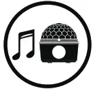 onn 100025111 Disco Lamp Speaker with Color White LED Lighting - icon