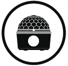 onn 100025111 Disco Lamp Speaker with Color White LED Lighting - icon 3