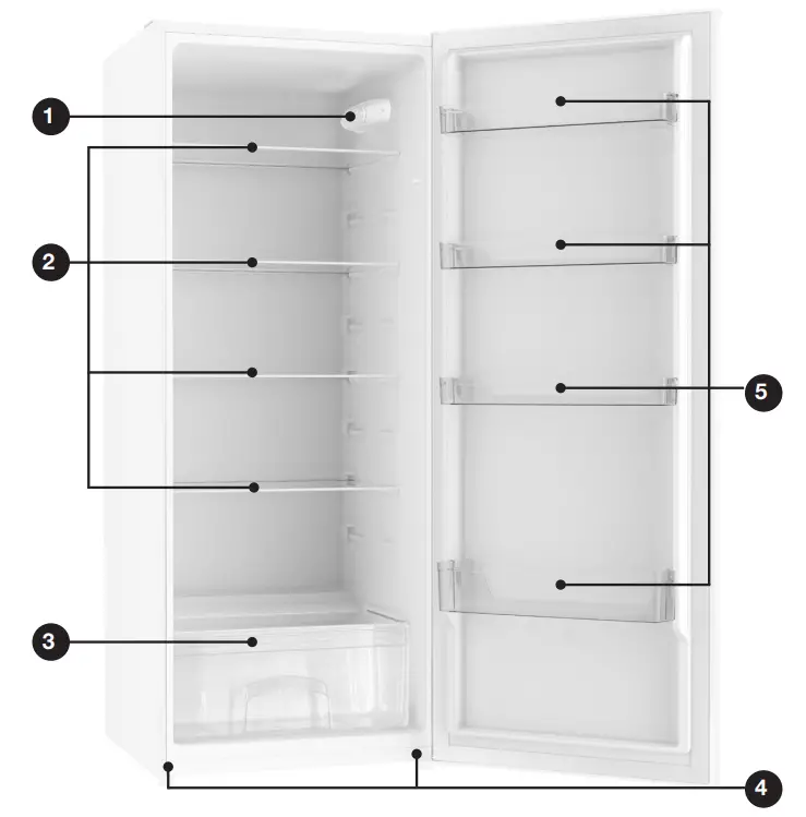 STIRLING STR H239W1 242 L Upright Fridge - Product Overview
