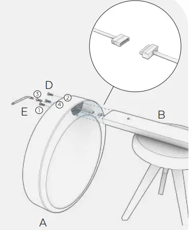 Attach luminaire to pole