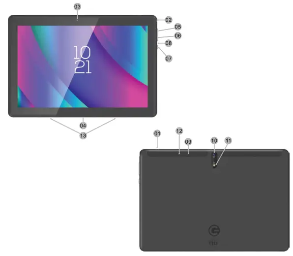 LOGIC T10L 10 Inch 4G Tablet - Device Overview 1