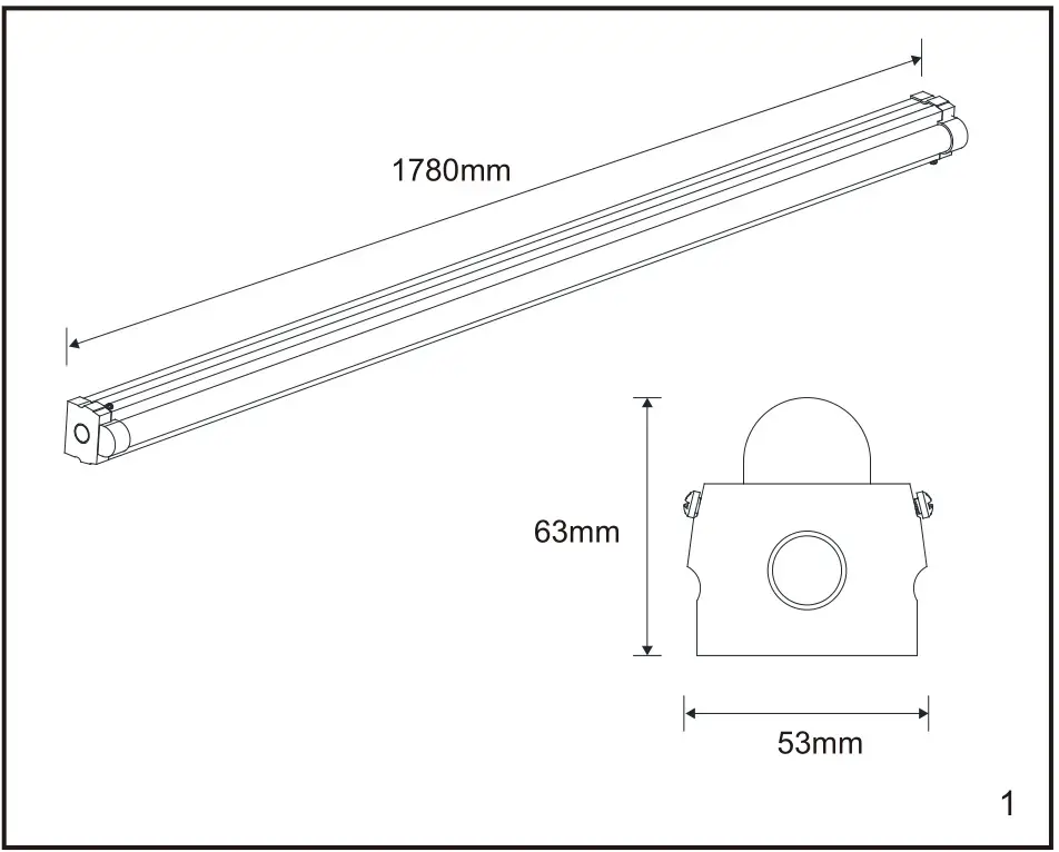 ROBUS RAE484018E-01 Alexander 48W 6ft LED Batten Fitting 4000K - figure 1