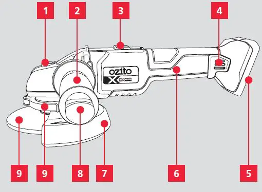 ozito PXBAGS-125 125mm Angle Grinder -1