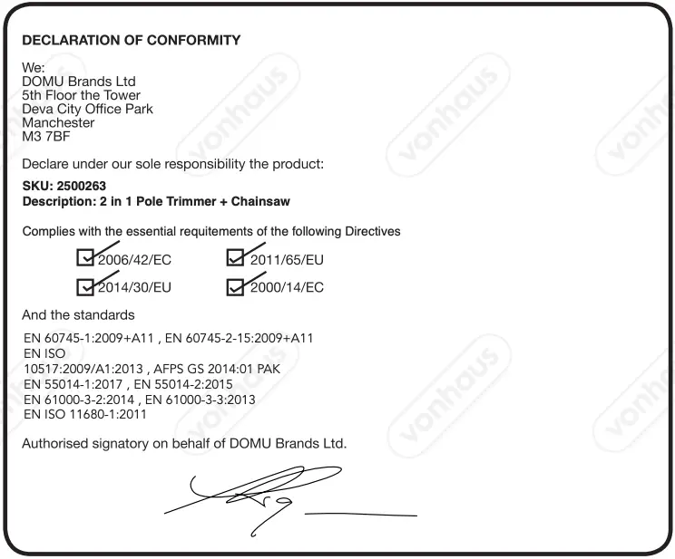 Declaration of Conformity