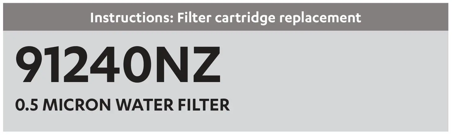 ZIP 91240NZ 0.5 Micron Water Filter User Manual