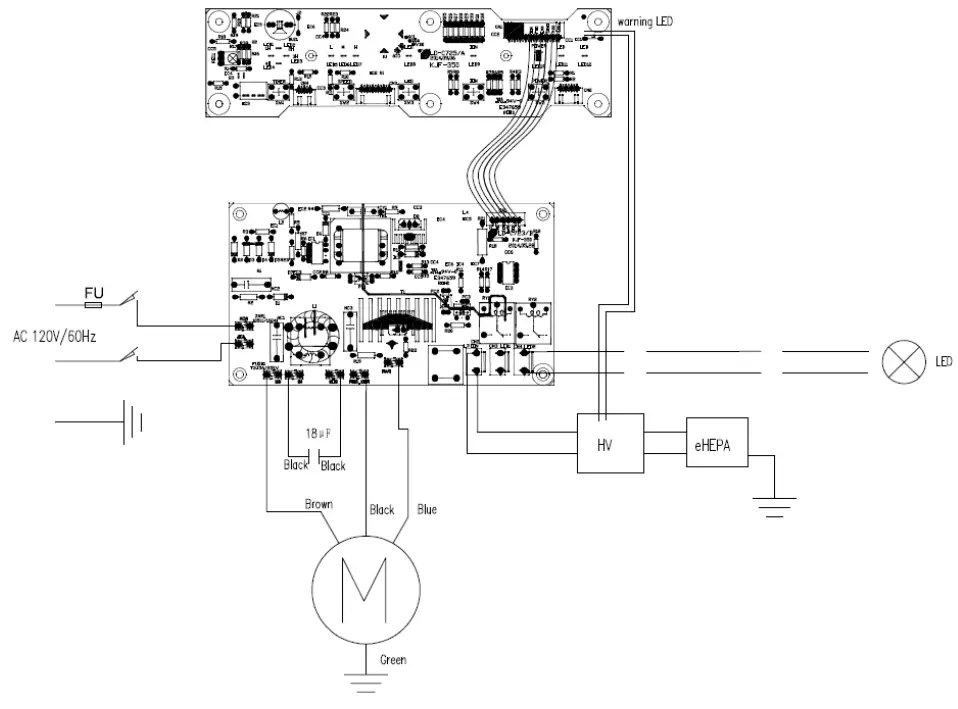 HealthyAir HA SSC G4 AE Source Capture Aerosol Extractor - Electrical Wiring