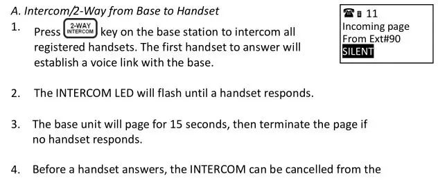 DuraFon PSL Digital Long Range Cordless System - Intercom Call 1