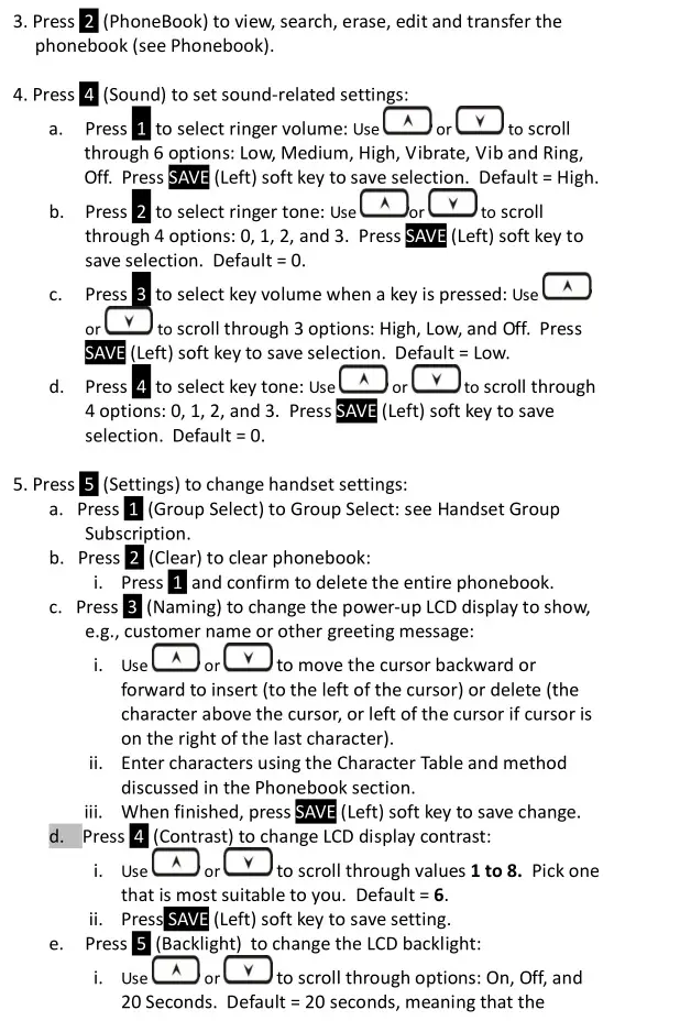 DuraFon PSL Digital Long Range Cordless System - Menu Operations-DuraWalkie 2