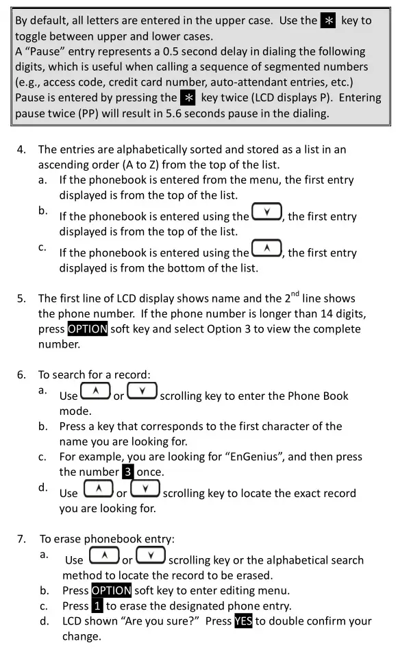 DuraFon PSL Digital Long Range Cordless System - Phonebook Operations 2