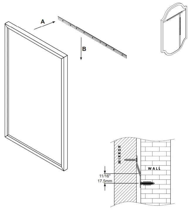 robern CM2430W20369 Wood Mirror with Metal Inlay MIRROR