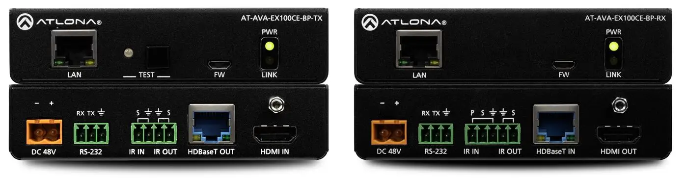 ATLONA AT-AVA-EX100CE-BP-KIT 4K/UHD HDMI Extender Kit with Ethernet, Control, Bidirectional Remote Power