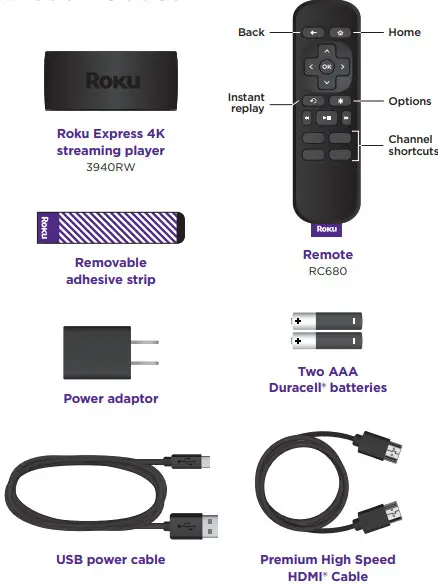 Roku 3940RW Express 4K streaming player -