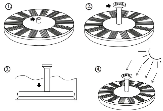 DARTWOOD Solar Water Fountain Bird Bath - Installation
