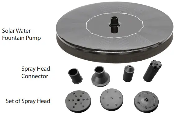 DARTWOOD Solar Water Fountain Bird Bath - Package Includes