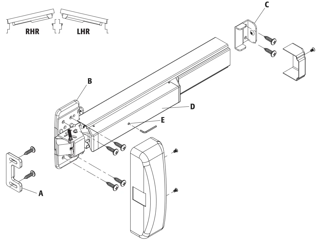 Pamex 7100R Rim Exit Device-Reversible fig 1