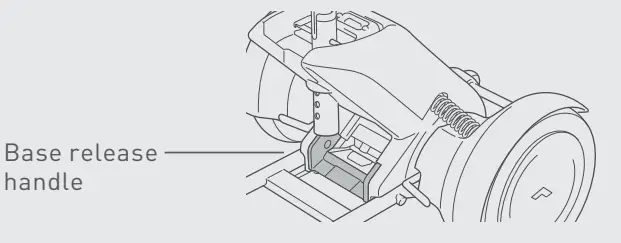 WHILL C2 Ci2 Omni Wheel Power Chair - release handle.