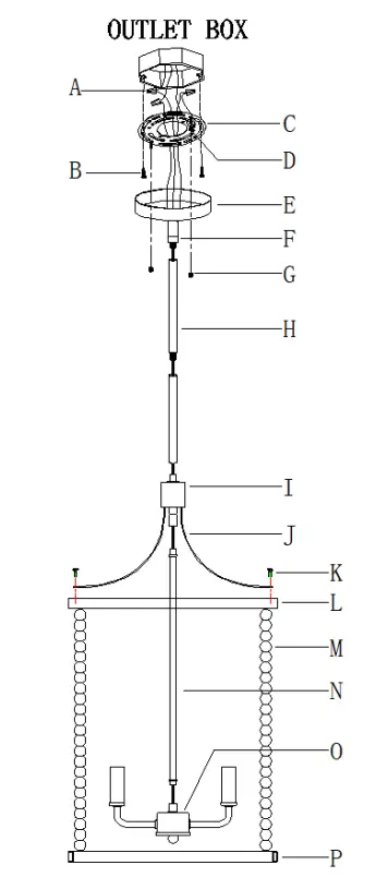 Uolfin A04811H4B Ely 4-Light Off-white and Matte Black Bohemian-Global Beaded Chandelier - fig 2