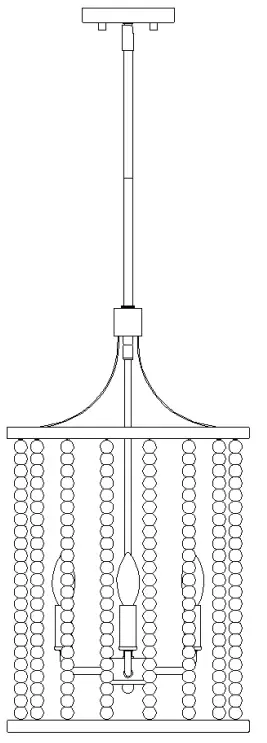 Uolfin A04811H4B Ely 4-Light Off-white and Matte Black Bohemian-Global Beaded Chandelier - fig 11