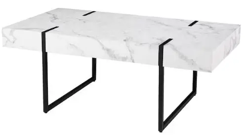 Boston Loft Furnishings ATG0072411CK Marble Wood Veneer Casual Coffee Table