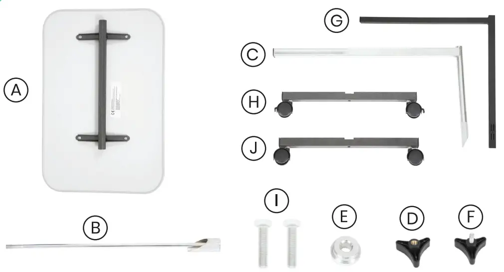 Vive LVA2048 Compact Overbed Table - FIGURE 1