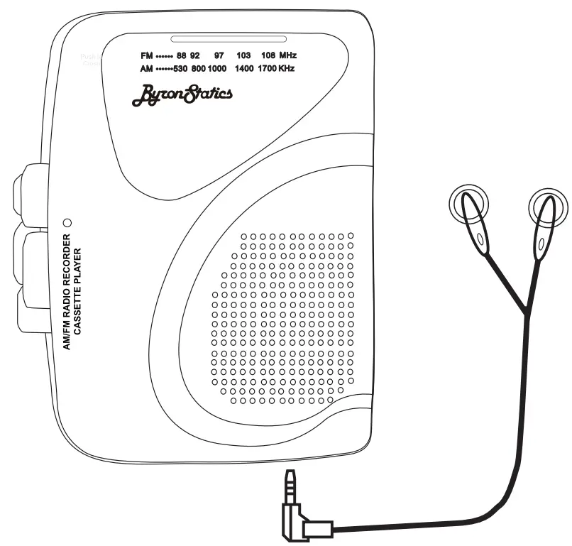 ByronStatics KCS-315 Portable Cassette Players Recorders FM AM Radio