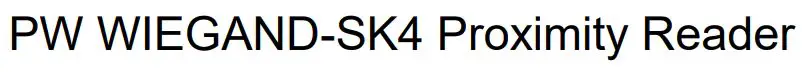 Arrowhead Alarm Products PW WIEGAND-SK4 Proximity Reader Instructions