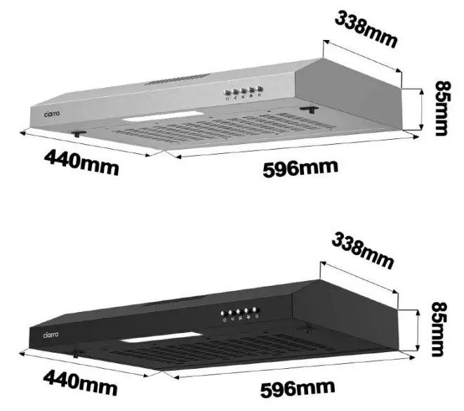 Ciarra CBCS6903 Integrated Under Cabinet Cooker Hood 60cm - Fig 1