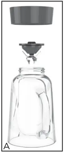 BLACK DECKER BL1400DG-P Quit Blender with Cyclone Glass Jar - BLENDING JAR ASSEMBLY