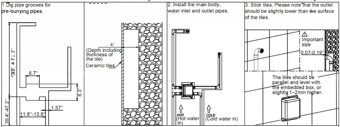 MODLAND MDSS98015VK Thermostatic Shower System with Rough in Valve - INSTALL THE SHOWER 1