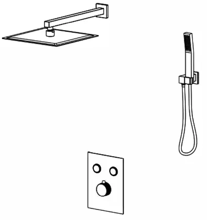 MODLAND MDSS98015VK Thermostatic Shower System with Rough in Valve - Installation Instructions For Wall Faucet