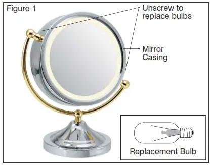 Homedics M-8125 Makeup Artist Studio Mirror - Instructions for Use