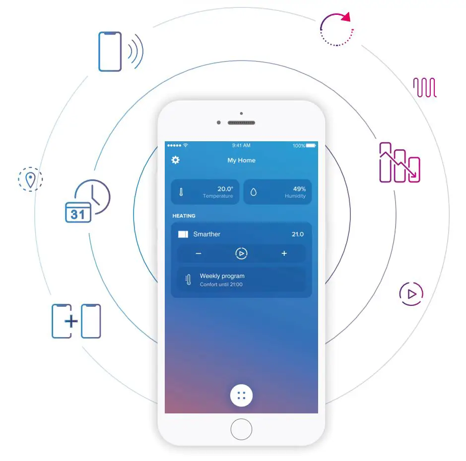 legrand 049039 Connected Thermostat Smarther with Netatmo Flush Mounting User Guide - Home + Control app