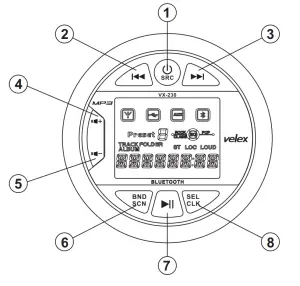 velex VX230 Waterproof Bluetooth Marine Digital Stereo Receiver - Receiver