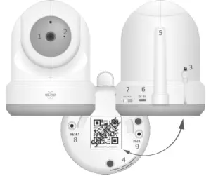 ELRO BC3000 Baby Monitor Royale HD Babyphone with 27.7 cm Touchscreen and App - Camera overview