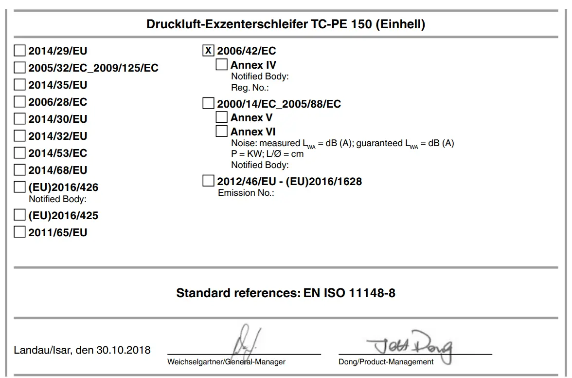 Einhell TC PE 150 Compressed Air Eccentric Sander - figure 5